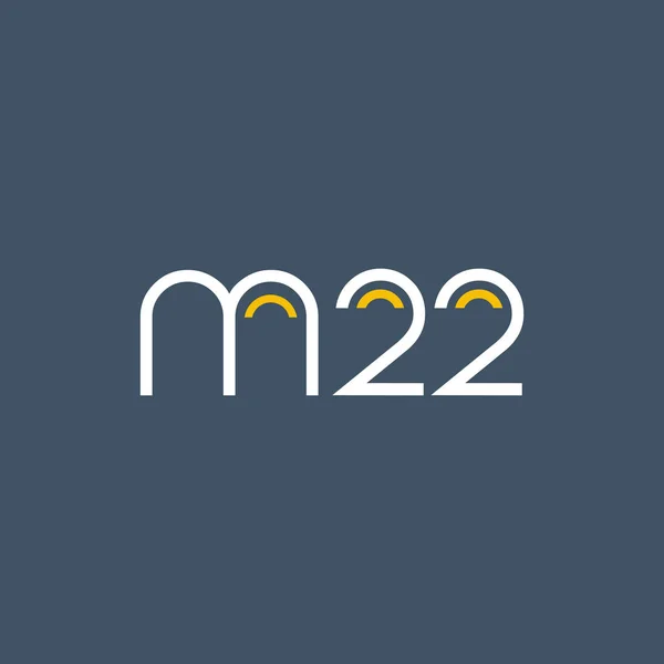 Número y letra del logotipo M22 — Vector de stock