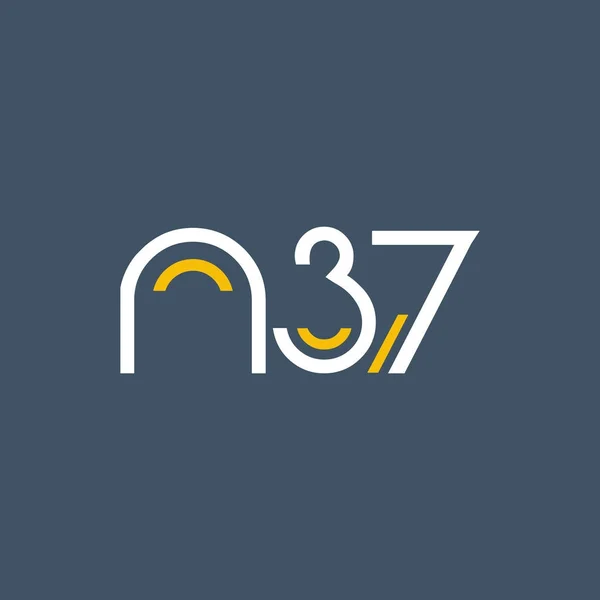 Número y logotipo de la letra N37 — Vector de stock