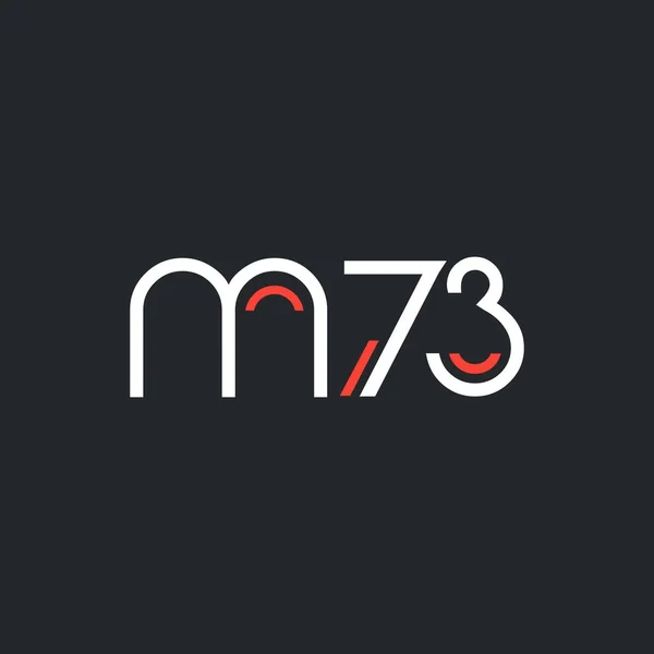 Logotipo número y letra M73 — Vector de stock