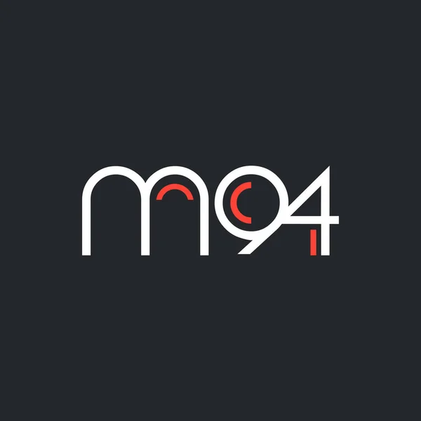 Logotipo número y letra M94 — Vector de stock
