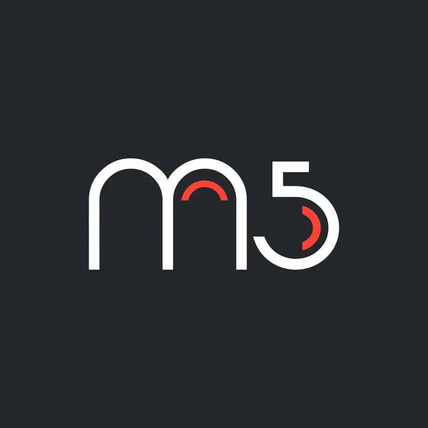 Logo numérique et lettre M5 — Image vectorielle