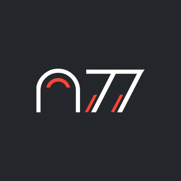 Cijfer en letter logo N77 — Stockvector