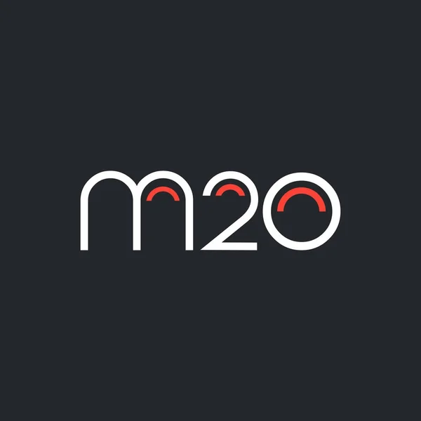 Número y letra del logotipo M20 — Vector de stock