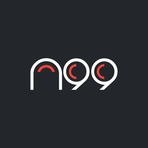 Sayı ve harf logo N99 — Stok Vektör