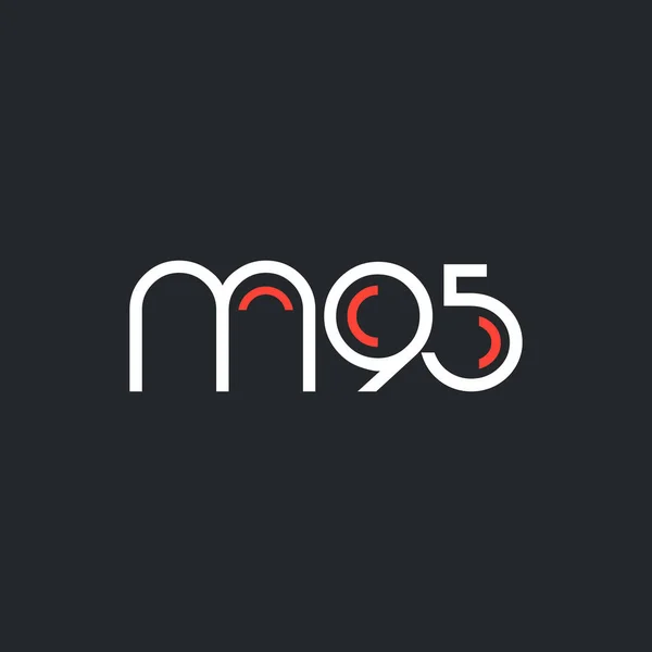 Logotipo de número e letra M95 — Vetor de Stock
