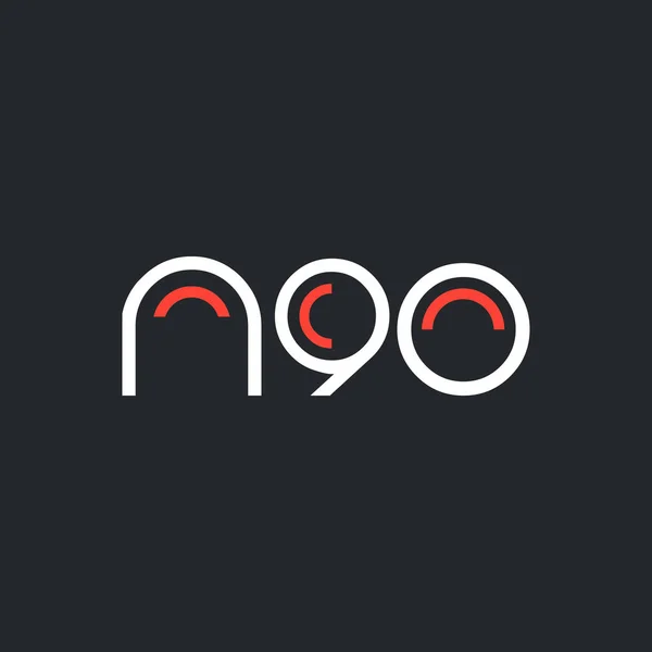 Número y letra del logotipo N90 — Vector de stock