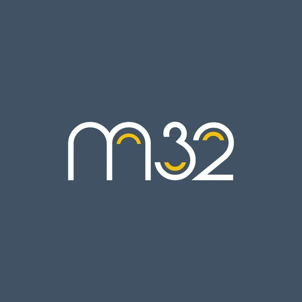 Número y letra del logotipo M32 — Vector de stock