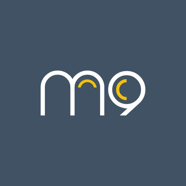 Logo numérique et lettre M9 — Image vectorielle