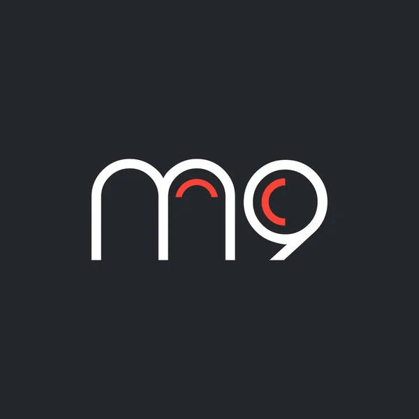 Αριθμό και το γράμμα λογότυπο M9 — Διανυσματικό Αρχείο