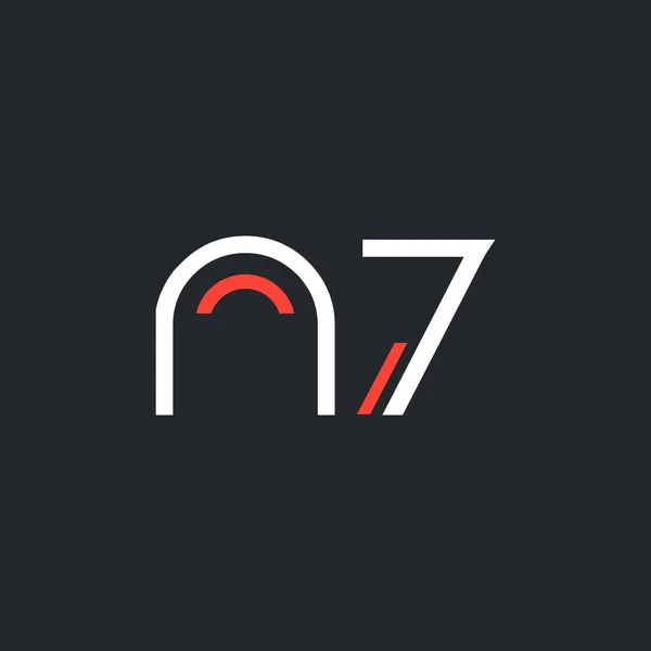 Cijfer en letter logo N7 — Stockvector