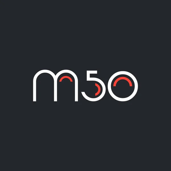 Número y letra del logotipo M50 — Vector de stock