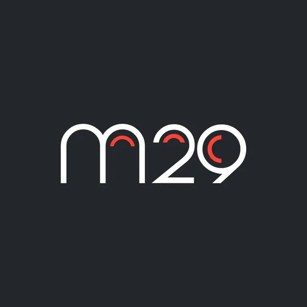 Número y letra del logotipo M29 — Vector de stock