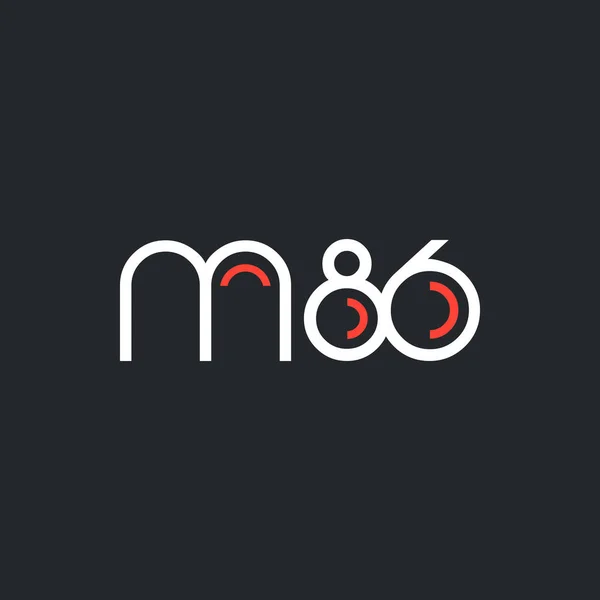 Logotipo de número e letra M86 — Vetor de Stock