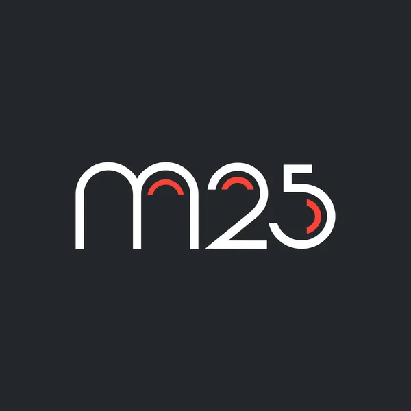 Logotipo número y letra M25 — Vector de stock