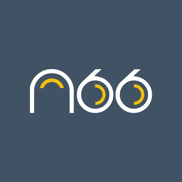 Sayı ve harf logo N66 — Stok Vektör
