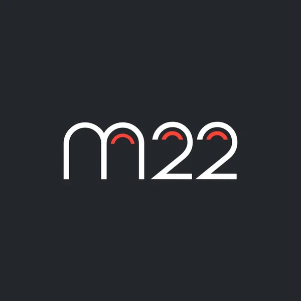 Logo numérique et lettre M22 — Image vectorielle