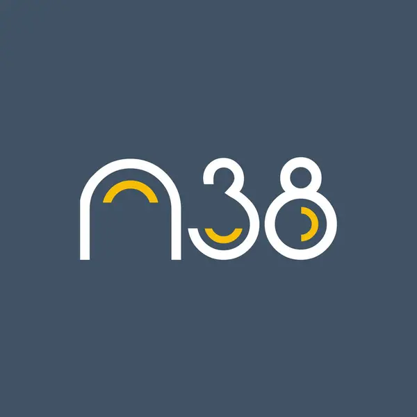 Sayı ve harf logo N38 — Stok Vektör