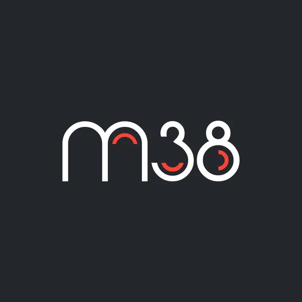 Número y letra del logotipo M38 — Vector de stock