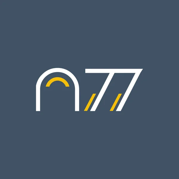 Číslo a písmeno logo N77 — Stockový vektor