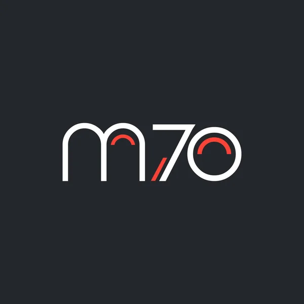 Logotipo número y letra M70 — Vector de stock