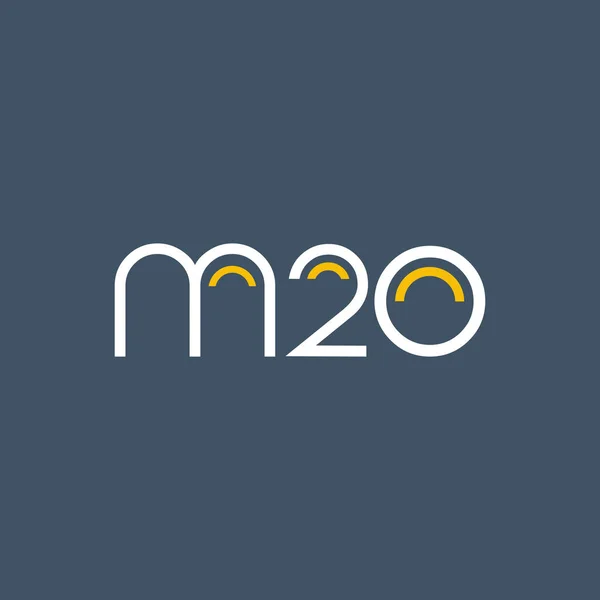 Número y letra del logotipo M20 — Vector de stock