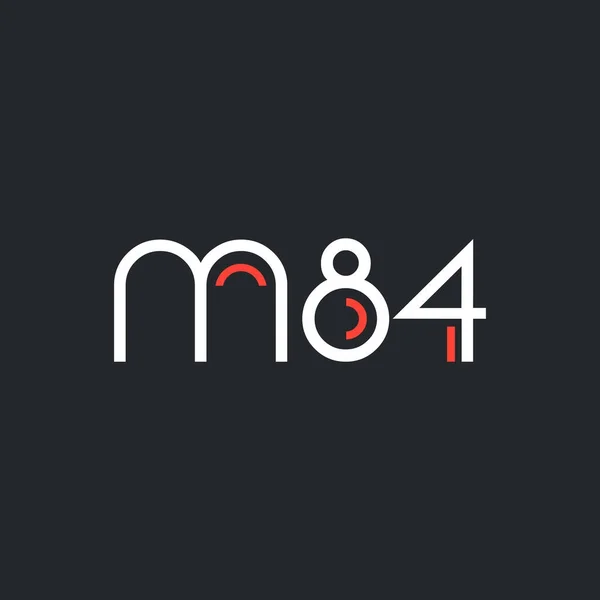 Logotipo número y letra M84 — Vector de stock