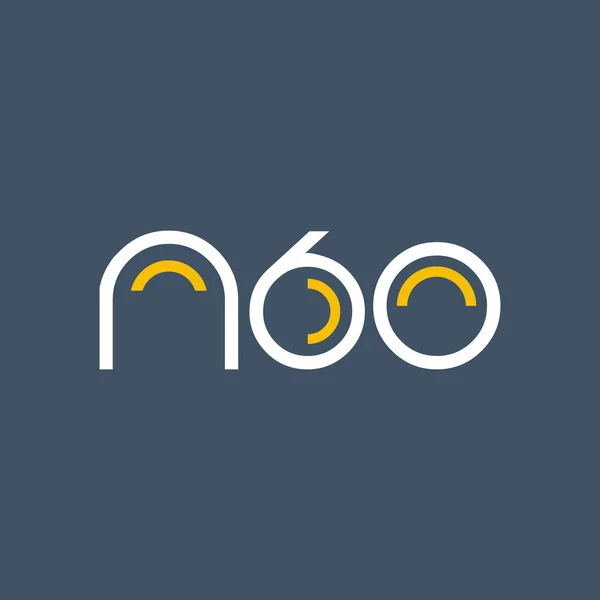 Sayı ve harf logo N60 — Stok Vektör