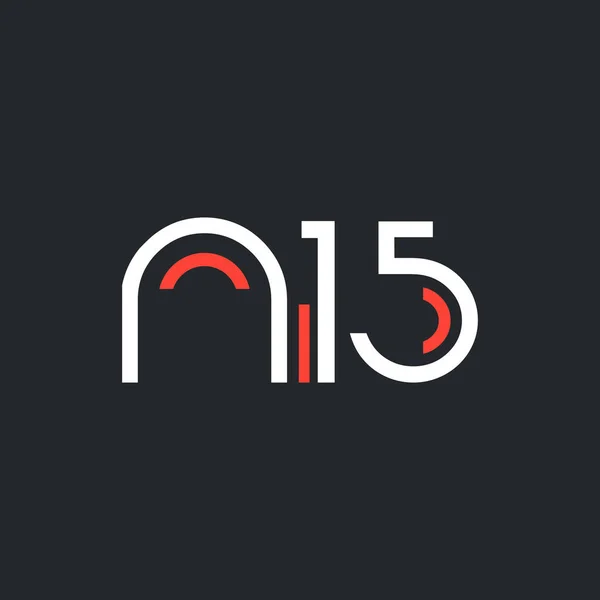 Sayı ve harf logo N15 — Stok Vektör
