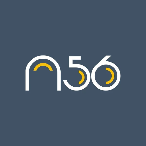 Sayı ve harf logo N56 — Stok Vektör