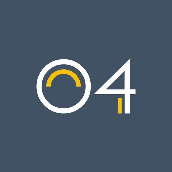 Logotipo de dígito O4 —  Vetores de Stock