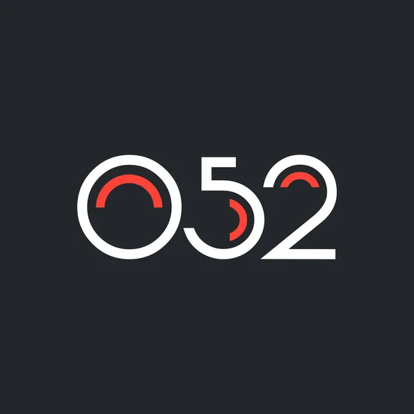 Дизайн цифрового логотипу O52 — стоковий вектор