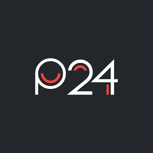 Número y letra del logotipo P24 — Archivo Imágenes Vectoriales