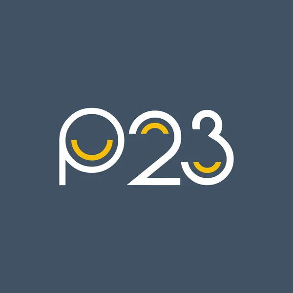 Logo numérique et lettre P23 — Image vectorielle