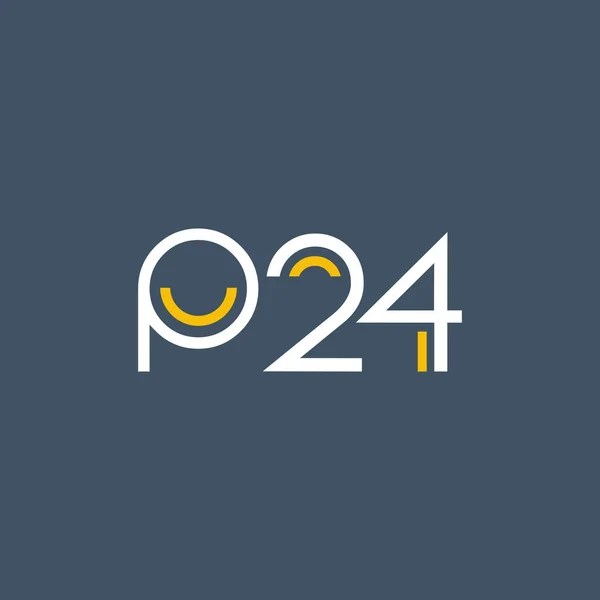 Номер и логотип буквы P24 — стоковый вектор