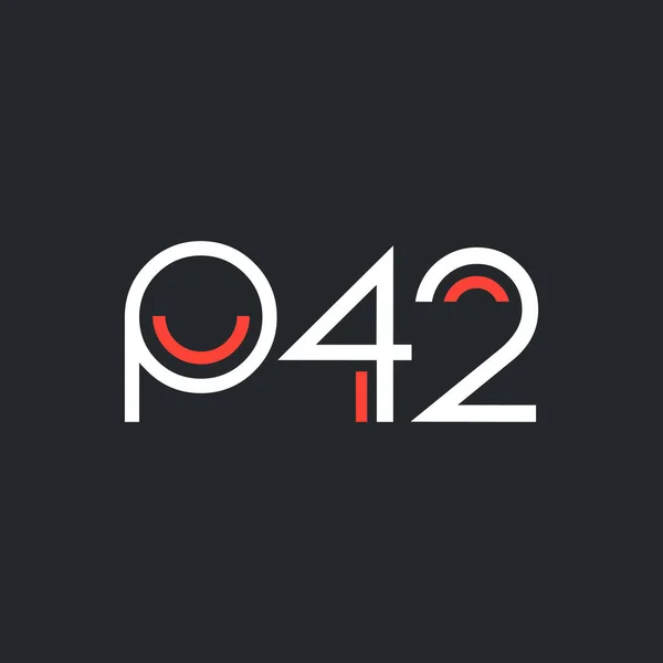 Sayı ve harf logo P42 — Stok Vektör