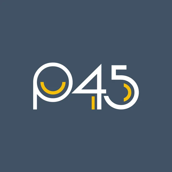 Sayı ve harf logo P45 — Stok Vektör