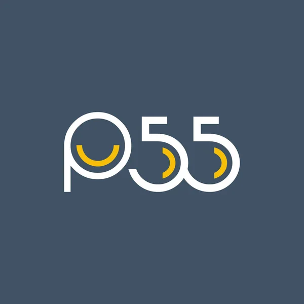 数字和字母徽标 P55 — 图库矢量图片