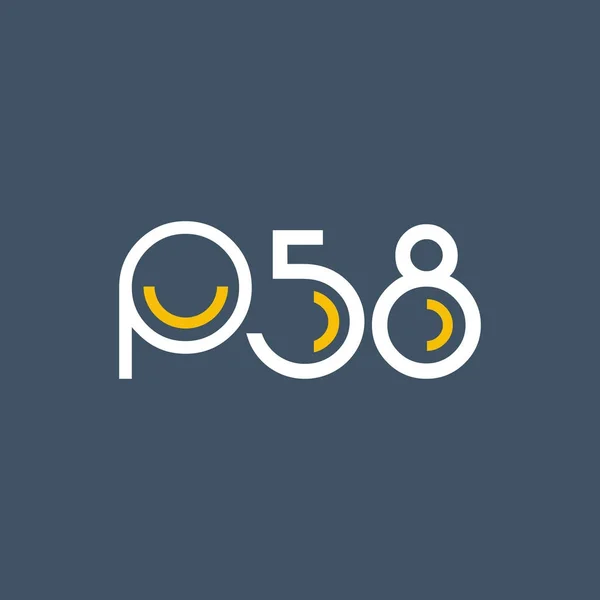 Αριθμό και το γράμμα λογότυπο P58 — Διανυσματικό Αρχείο