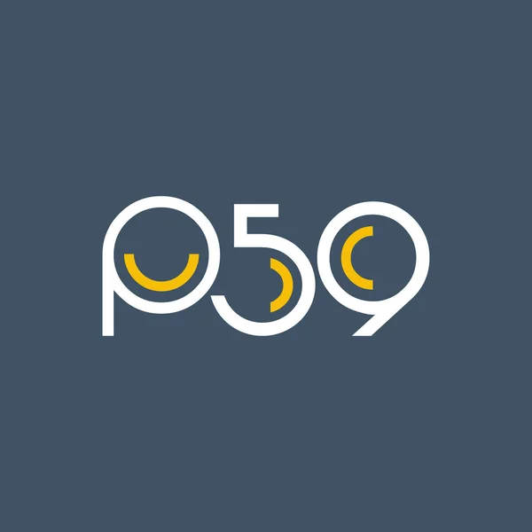 Szám és betű logó P59 — Stock Vector