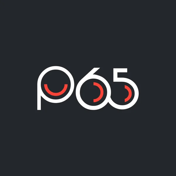 Номер и логотип буквы P65 — стоковый вектор