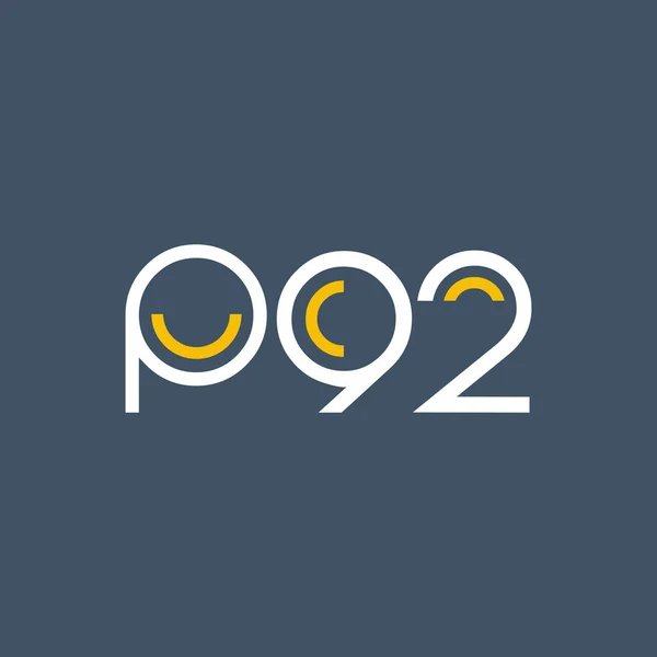 番号と文字ロゴ P92 — ストックベクタ