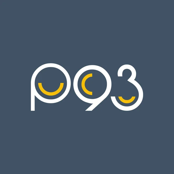 番号と文字ロゴ P93 — ストックベクタ
