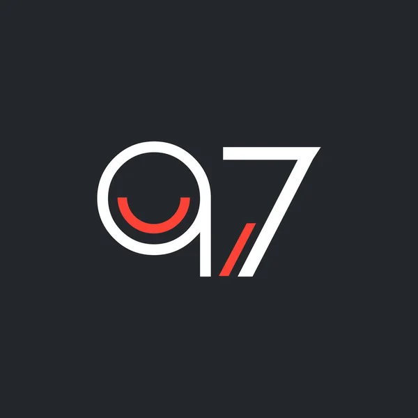 Cijfer en letter logo Q7 — Stockvector