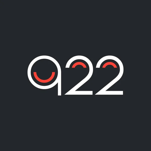 Numéro et logo de la lettre Q22 — Image vectorielle