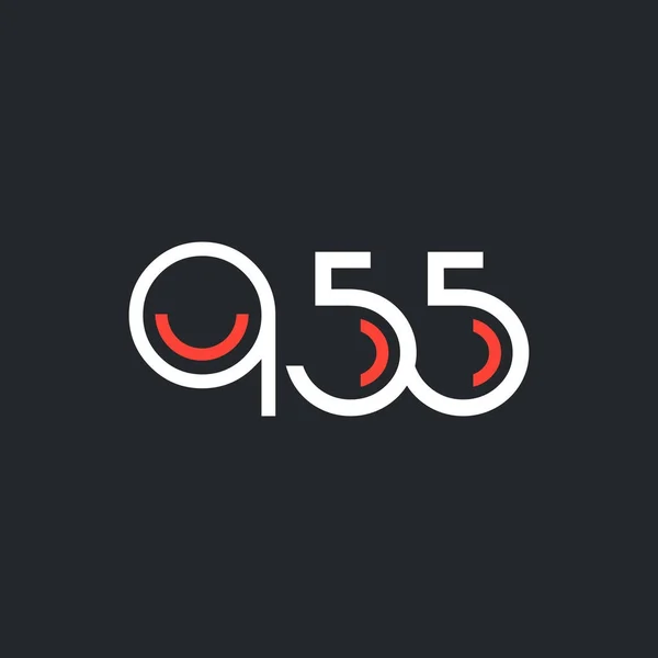 Číslo a písmeno logo Q55 — Stockový vektor