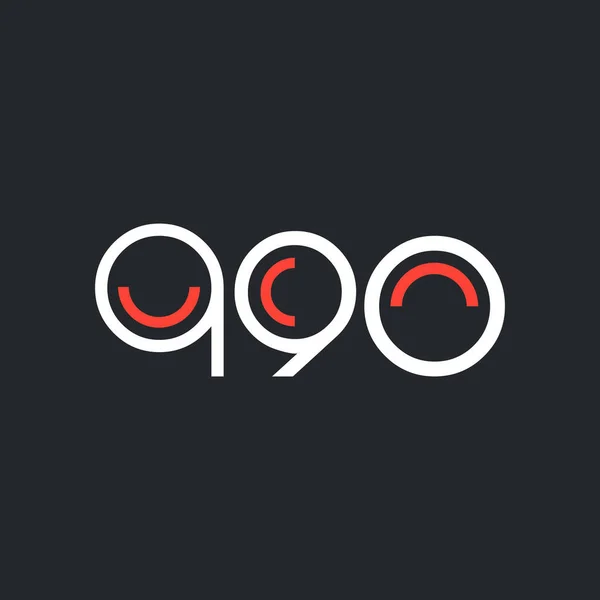 Progettazione del logo digitale Q90 — Vettoriale Stock