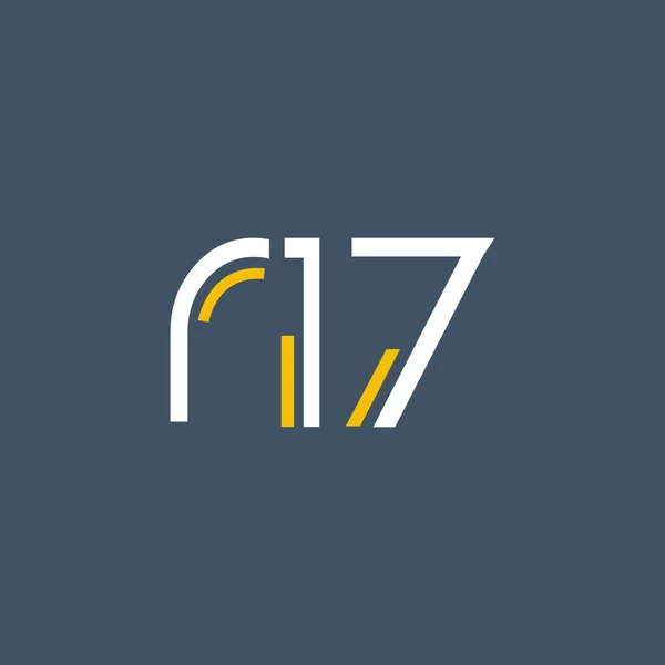 Číslo a písmeno logo R17 — Stockový vektor