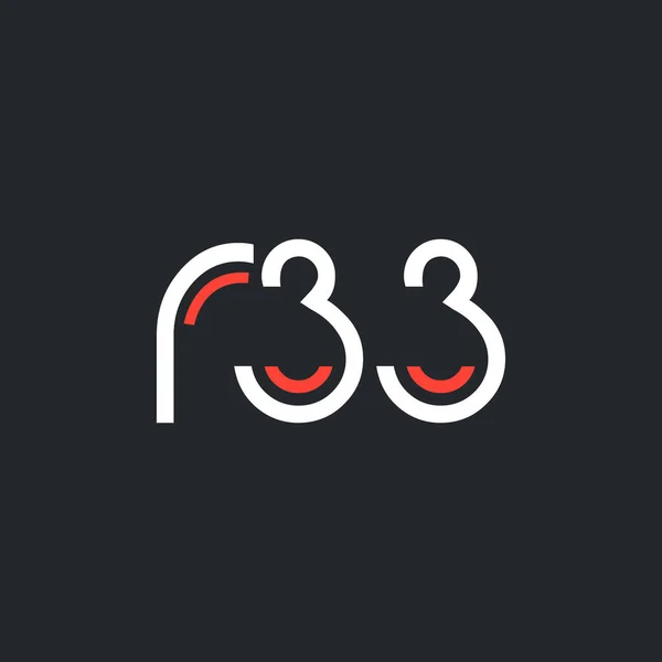 Cijfer en letter logo R33 — Stockvector