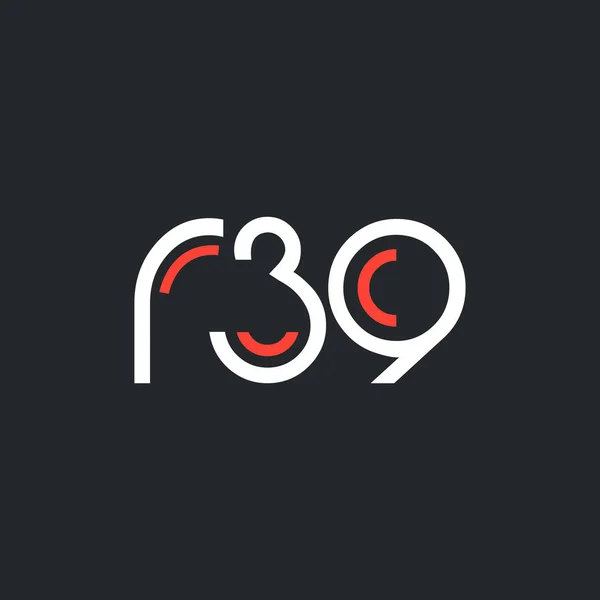 Cijfer en letter logo R39 — Stockvector