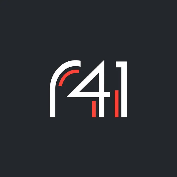 Zahl und Buchstabe logo r41 — Stockvektor